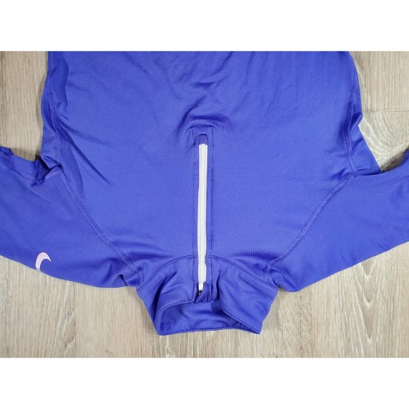 Nike Pro Nike Fit Womens S(4-6) Purple Athletic Track Jacket 1/4 Zip Stretch LS - Picture 3 of 11